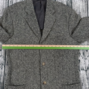VTG Polo Ralph Lauren Tweed Jacket Wool Herringbone Sport Blazer Italy Made 42L