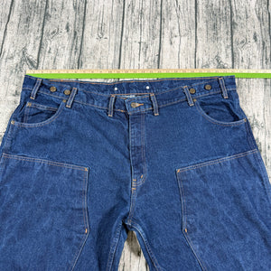 Prison Blues USA Made Carpenter Jeans Men’s 52x30 Heavy Denim Suspender Buttons