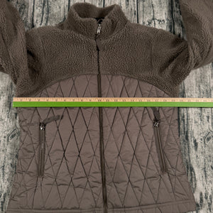 VTG Patagonia Hybrid Fleece Quilted Jacket W777S Full Zip Brown USA Made Women's S