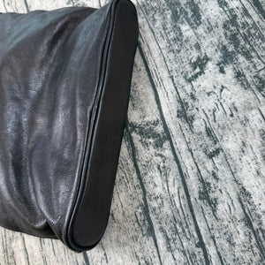 Ralph Lauren Black Leather Tote Bag Women’s Shoulder Purse RL Logo Charm