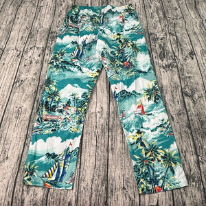 Polo Ralph Lauren Tropical Sleepwear Pants Men's L Palm Tree Beach Elastic Waist