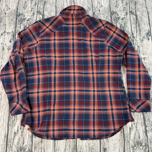 5.11 Tactical Orange Black Plaid Long Sleeve Button Up Shirt Women's XL