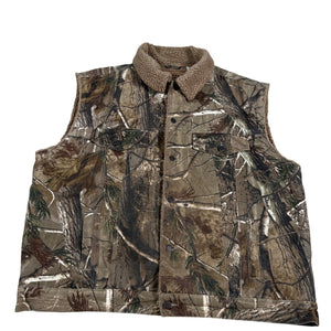 Levi’s Signature Camo Sherpa Lined Hunting Vest Button Front Men's 2XL
