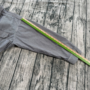 Key Hickory Stripe Logger Work Shirt Mens 2XL Blue White Button Up Cotton