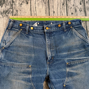 Carhartt B07 DNM Carpenter Jeans Mens 38x30 Dirt Stains Dungaree Fit Double Knee