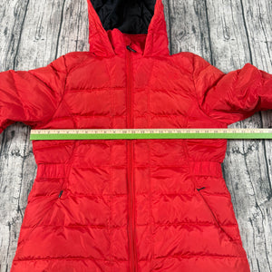 The North Face 550 Down Puffer Jacket Red Hooded Women’s L