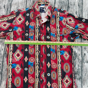 WRANGLER Western Shirt Mens 15 1/2-35 XLong AZTEC Brushpopper USA Made