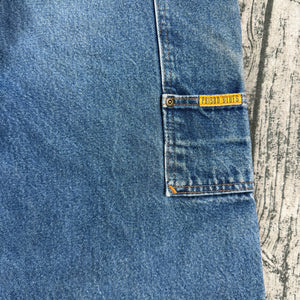 Distressed Prison Blues PRSN BLU Carpenter Jeans Mens 40x30 USA Double Knee