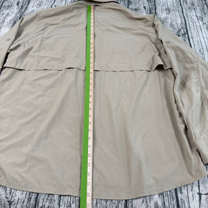 Simms Guide Series Fishing Shirt Tan Vented Long Sleeve Two Pocket Mens 2XL