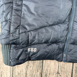 The North Face 550 Down Hooded Puffer Vest Women’s M Navy Goose Down Zip