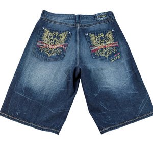 Coogi Men’s Denim Shorts W36 Embroidered Eagle Y2K Streetwear Hip Hop