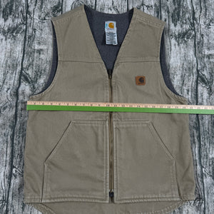 Carhartt V13 TAN Work Vest Blanket Lined USA Union Made Men's M Regular