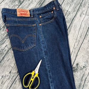 VTG Levi’s 517 Boot Cut Y2K Jeans Dark Wash Mexico Made Distressed Men's 36x32