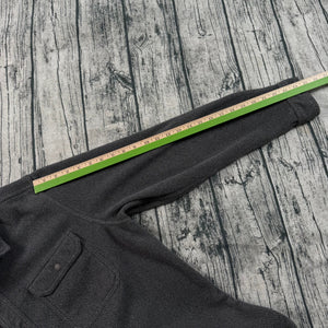 L.L. Bean Allagash Shirt Jacket Gray Fleece Snap Front Elbow Patches Men's M