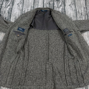 VTG Polo Ralph Lauren Tweed Jacket Wool Herringbone Sport Blazer Italy Made 42L