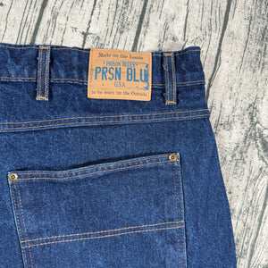 Prison Blues USA Made Carpenter Jeans Men’s 52x30 Heavy Denim Suspender Buttons