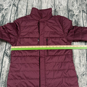 The North Face Quilted Insulated Shirt Jacket Burgundy Snap Front Women's S