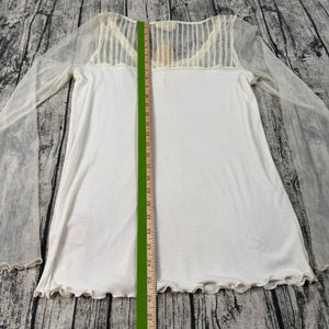 Denim & Supply Ralph Lauren Ivory Lace Mesh Long Sleeve Top XL NWT Romantic Boho