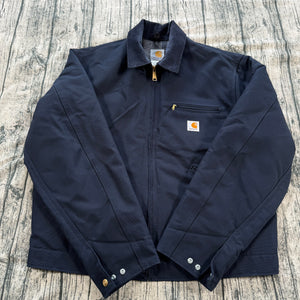 Vtg 2008 Carhartt J01 DNY Detroit Jacket Dark Navy - Made in USA - Excellent 44