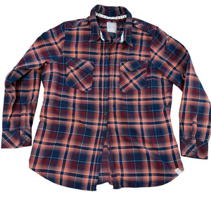 5.11 Tactical Orange Black Plaid Long Sleeve Button Up Shirt Women's XL