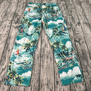 Polo Ralph Lauren Tropical Sleepwear Pants Men's L Palm Tree Beach Elastic Waist