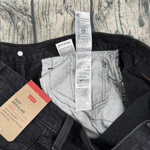 Levi's 505 Regular Jeans Black Stretch Straight Leg Men's 30x32 NWT