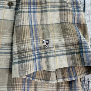 KÜHL Skorpio Shirt  Plaid Short Sleeve Linen Blend Men's XL