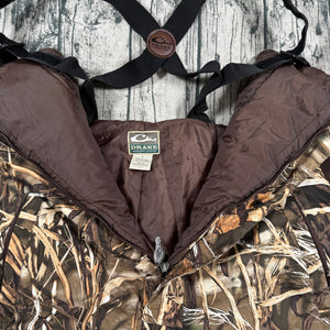 Drake Waterfowl Systems Insulated Camo Bib Overalls Men’s L Advantage Max-4 HD