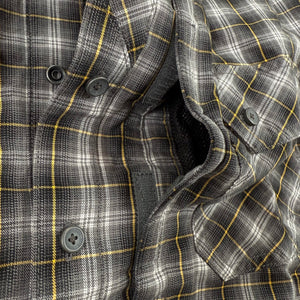 5.11 Tactical Shirt Mens XL Black Gray Yellow Plaid Cotton Concealed Snap NWOT