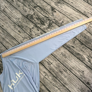 HUK Fishing Shirt Blue Performance Stretch Lightweight UPF Men's XXL