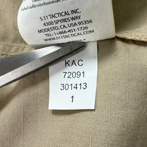 5.11 Tactical XPRT Rapid Shirt Ortholite Long Sleeve Shoulder Pads Tan Men's M