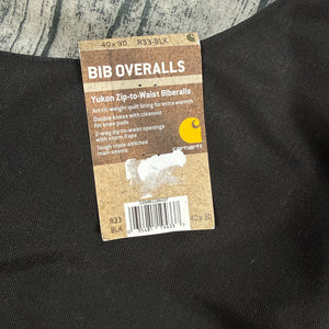 NWT Carhartt R33 BLK Yukon Arctic Insulated Bib Overalls Men’s 40x30 Black