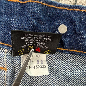 Prison Blues USA Double Knee Jeans Carpenter Suspender Buttons 40x32