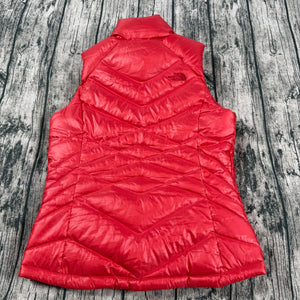 The North Face 550 Goose Down Puffer Vest Women’s M Red Quilted Jacket Insulated