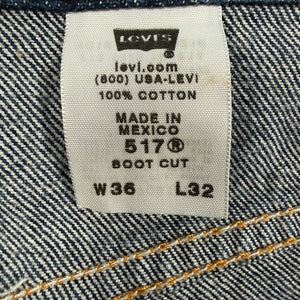 VTG Levi’s 517 Boot Cut Y2K Jeans Dark Wash Mexico Made Distressed Men's 36x32