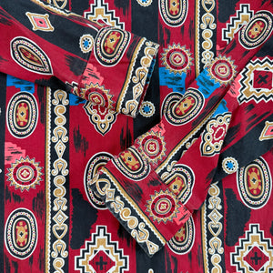 WRANGLER Western Shirt Mens 15 1/2-35 XLong AZTEC Brushpopper USA Made