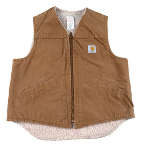 Vtg Carhartt Men's L Sherpa-Lined Vest V03 BRN USA Made