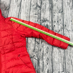 The North Face 550 Down Puffer Jacket Red Hooded Women’s L