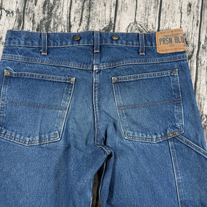 PRSN BLU Prison Blues Double Knee Work Jeans USA Made Blue Denim Men’s 38