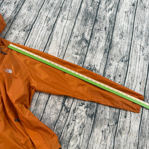 The North Face Hooded Windbreaker Jacket Orange Lightweight Packable Men's M