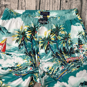 Polo Ralph Lauren Tropical Sleepwear Pants Men's L Palm Tree Beach Elastic Waist