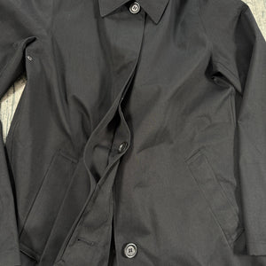 UNIQLO Black Minimalist Rain Coat Button Front Lightweight Women’s XS