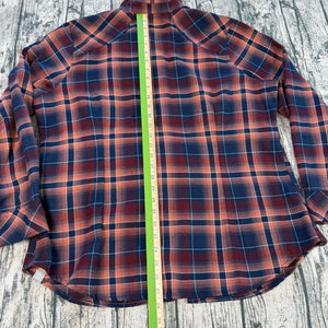 5.11 Tactical Orange Black Plaid Long Sleeve Button Up Shirt Women's XL