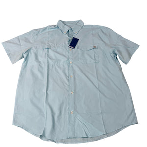 NWT Huk Tide Point SS Button-Down Fishing Shirt Men’s XL Light Blue Performance
