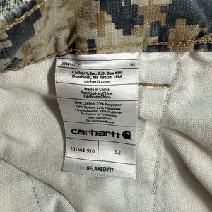 Carhartt Relaxed Fit Cargo Shorts Camo Digital Ripstop Cotton 101563 Men’s 32