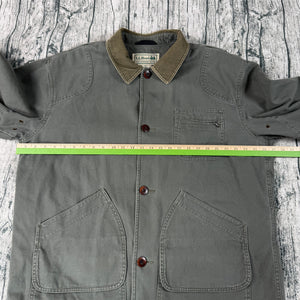 L.L. Bean Canvas Barn Chore Jacket Plaid Liner Men's XL Green