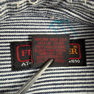 Five Brother Hickory Stripe Work Shirt Mens 2XL Heavyweight Cotton 1/2 Zip Blue