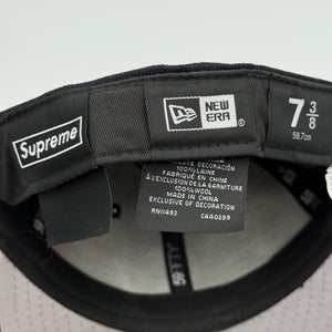 Supreme New Era 59FIFTY Navy Wool Fitted Cap Ice S Logo Size 7 3/8