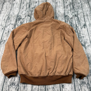 Carhartt FR WFRJ130 BRN Flame Resistant Hooded Duck Jacket Quilted Brown Size L