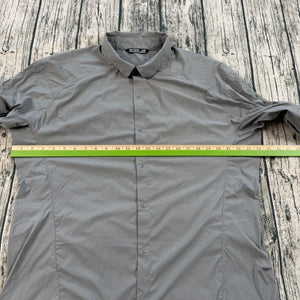 Arc'teryx Elaho Snap Shirt Gray Micro Check Long Sleeve Men's XL